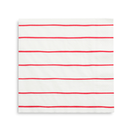 Daydream Society Frenchie Striped Large Napkins In Candy Apple