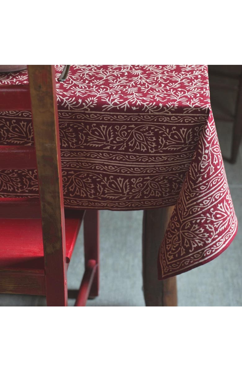 Ten Thousand Villages Red Vines Tablecloth, Alternate, color, Red
