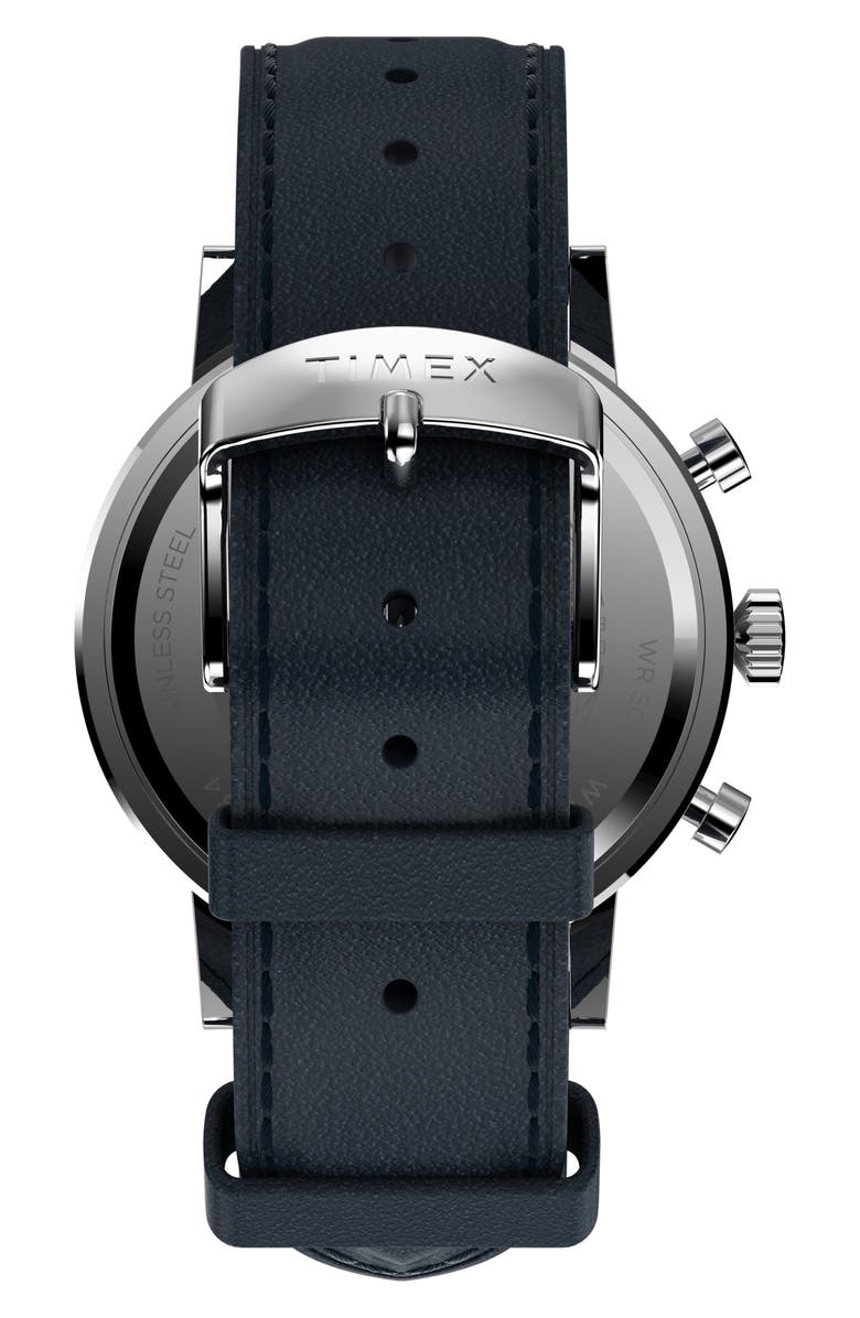 Timex<sup>®</sup> Midtown Chronograph Leather Strap Watch, 40mm, Alternate, color, 