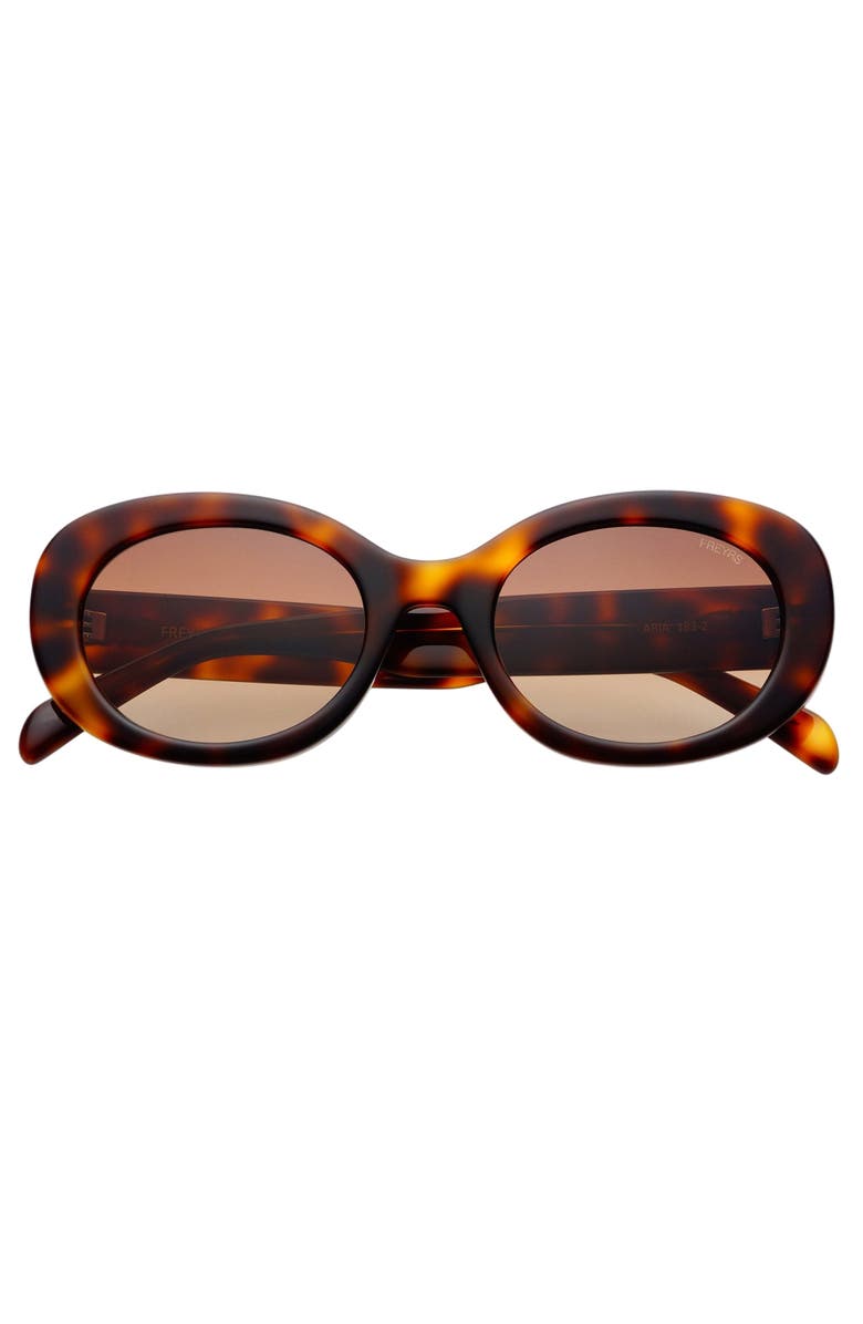 FREYRS Eyewear Aria Oval Sunglasses, Main, color, Brown Tortoise