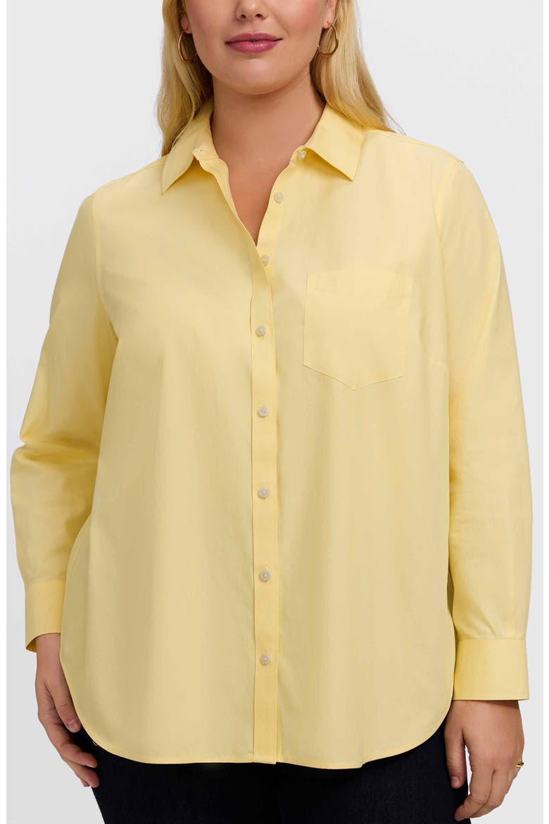 Boyfriend Non-Iron Cotton Blouse, Main, color, LEMON