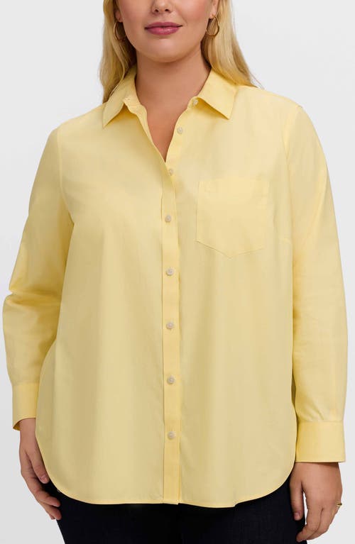 Foxcroft Boyfriend Non-iron Cotton Blouse In Yellow