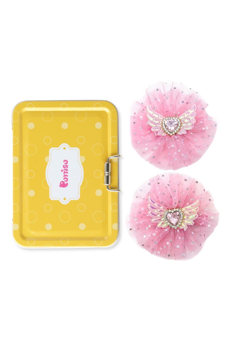 2pc Angel Sparkle Wings Clip Set, Main, color, Rose Pink