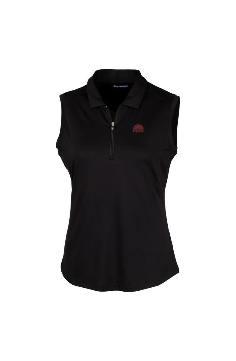 Cutter & Buck Women's Cutter & Buck Black Mississippi State Bulldogs Logo Forge Sleeveless Polo, Alternate, color, 