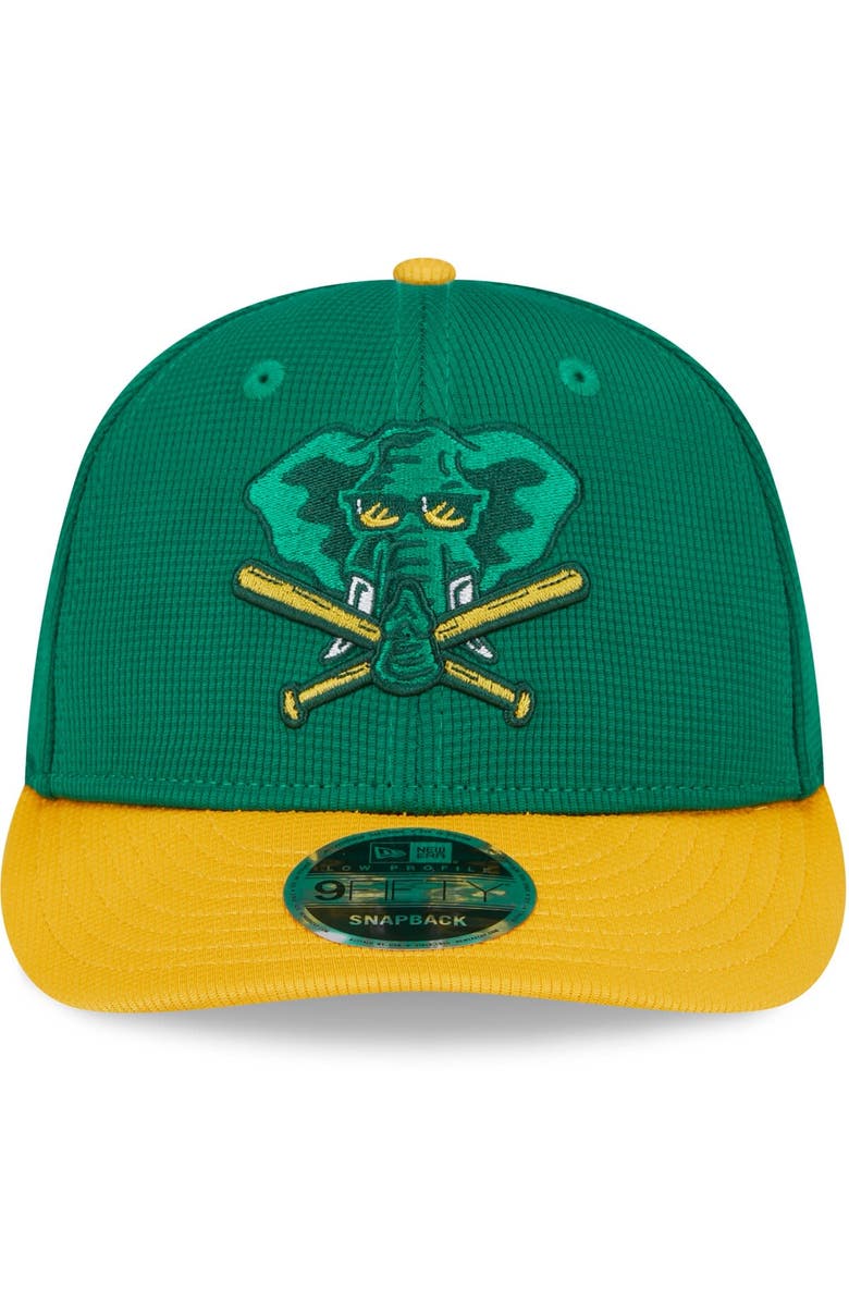 New Era Men's New Era  Kelly Green Oakland Athletics 2024 Batting Practice Low Profile 9FIFTY Snapback Hat, Alternate, color, 