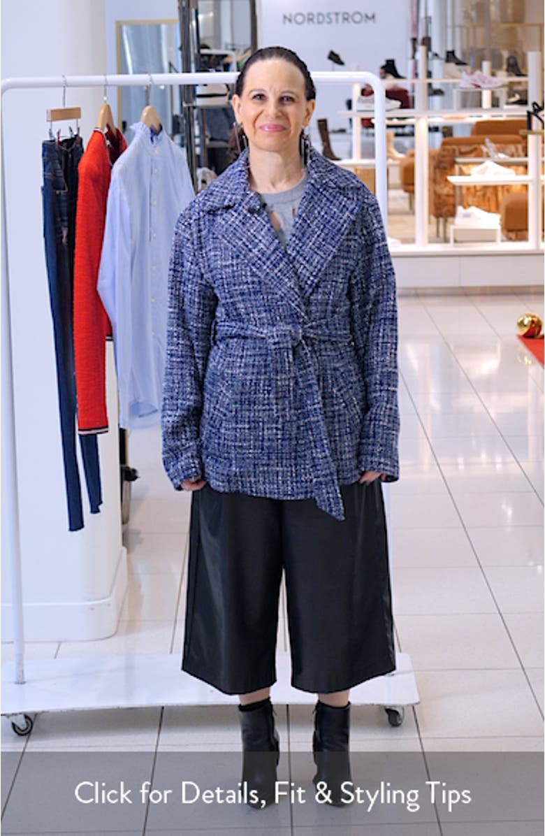 Classic Bouclé Wrap Coat, sales video thumbnail