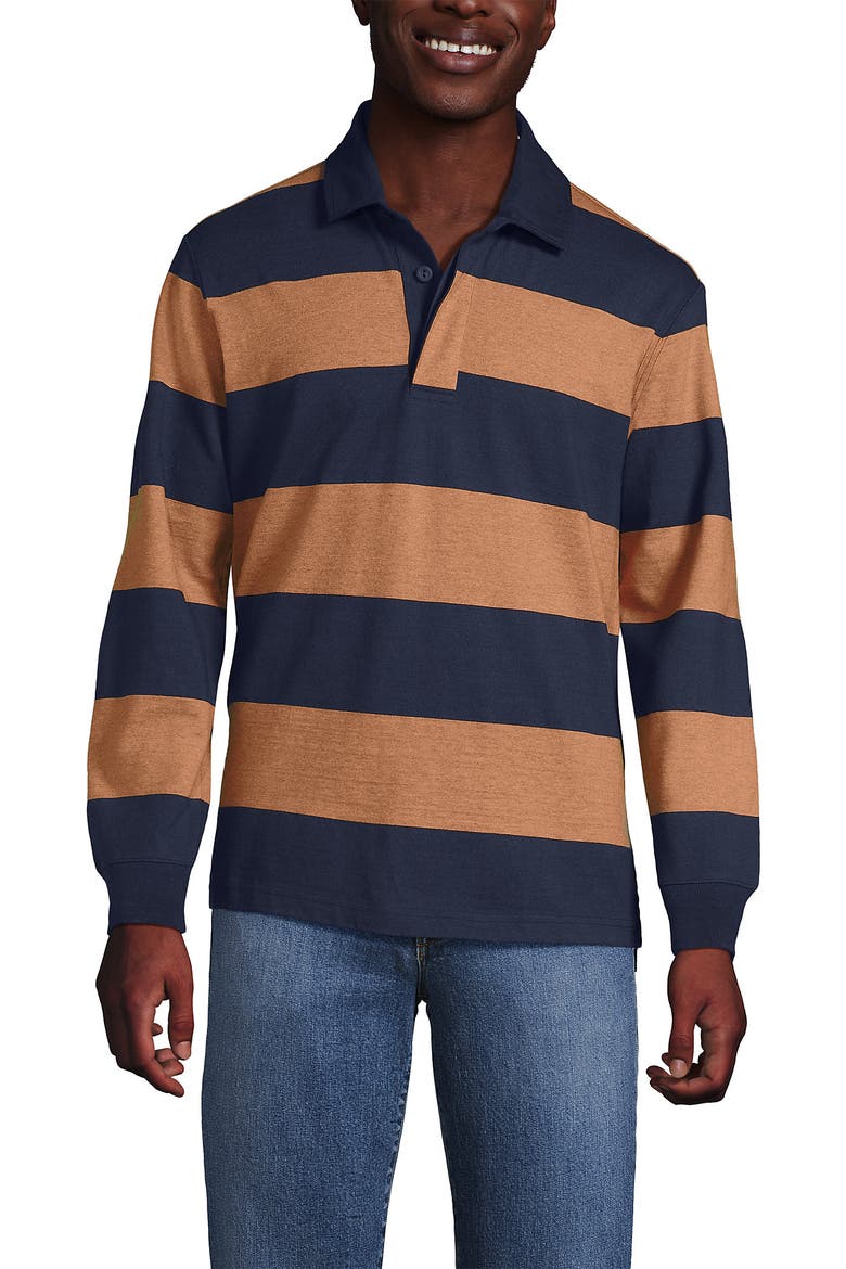 Long Sleeve Rugby Shirt, Main, color, French Navy Stripe
