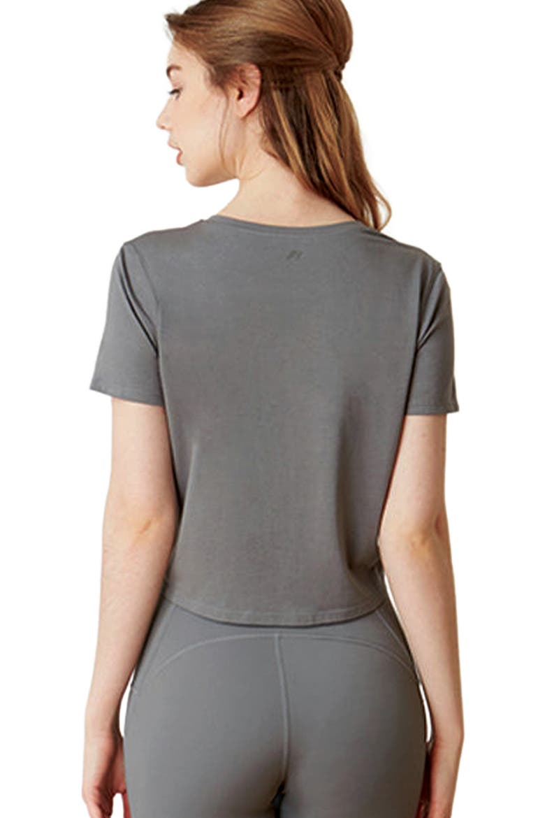 Knot your Race V Neck Short Sleeve Top, Alternate, color, Stone Olive
