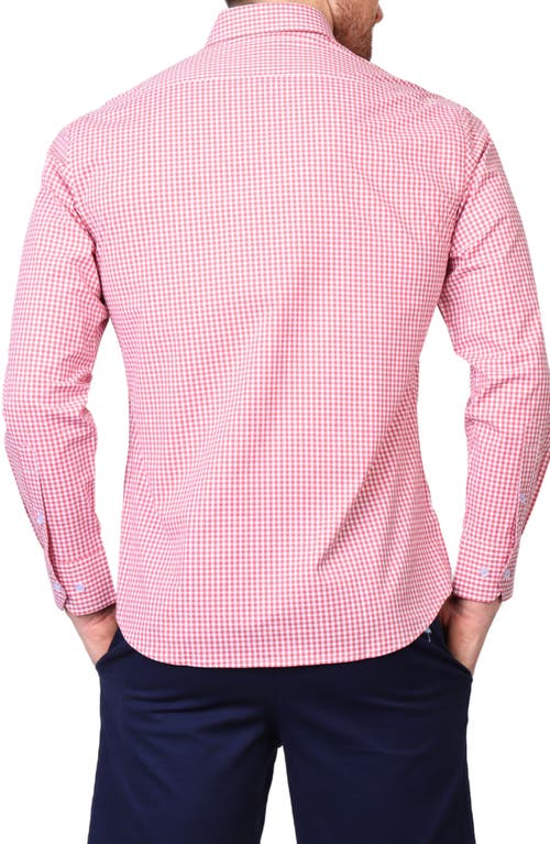 TAILORBYRD TAILORBYRD GINGHAM STRETCH COTTON BUTTON-UP SHIRT