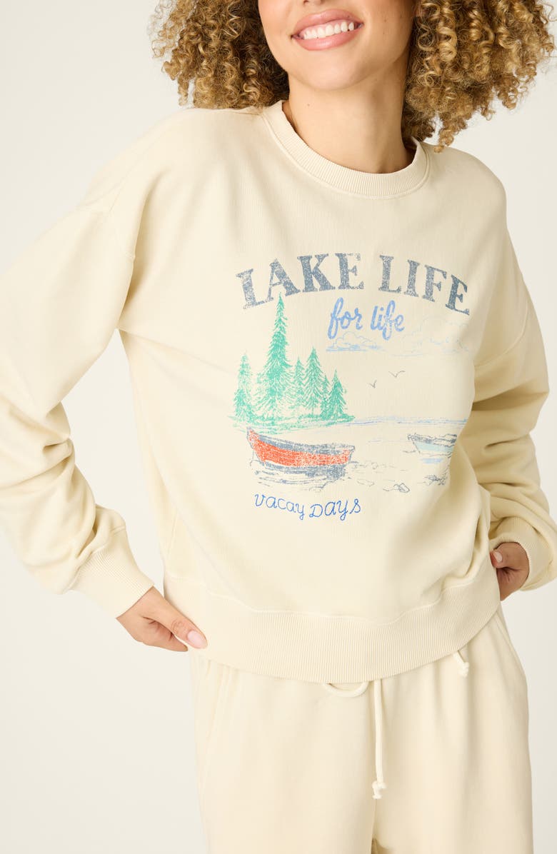 PJ Salvage Washed Away Garment Dye Cotton French Terry Pajamas, Alternate, color, L.bone