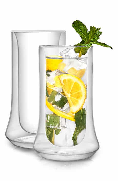 JoyJolt Set of Two Cosmos Double Wall Highball Glass