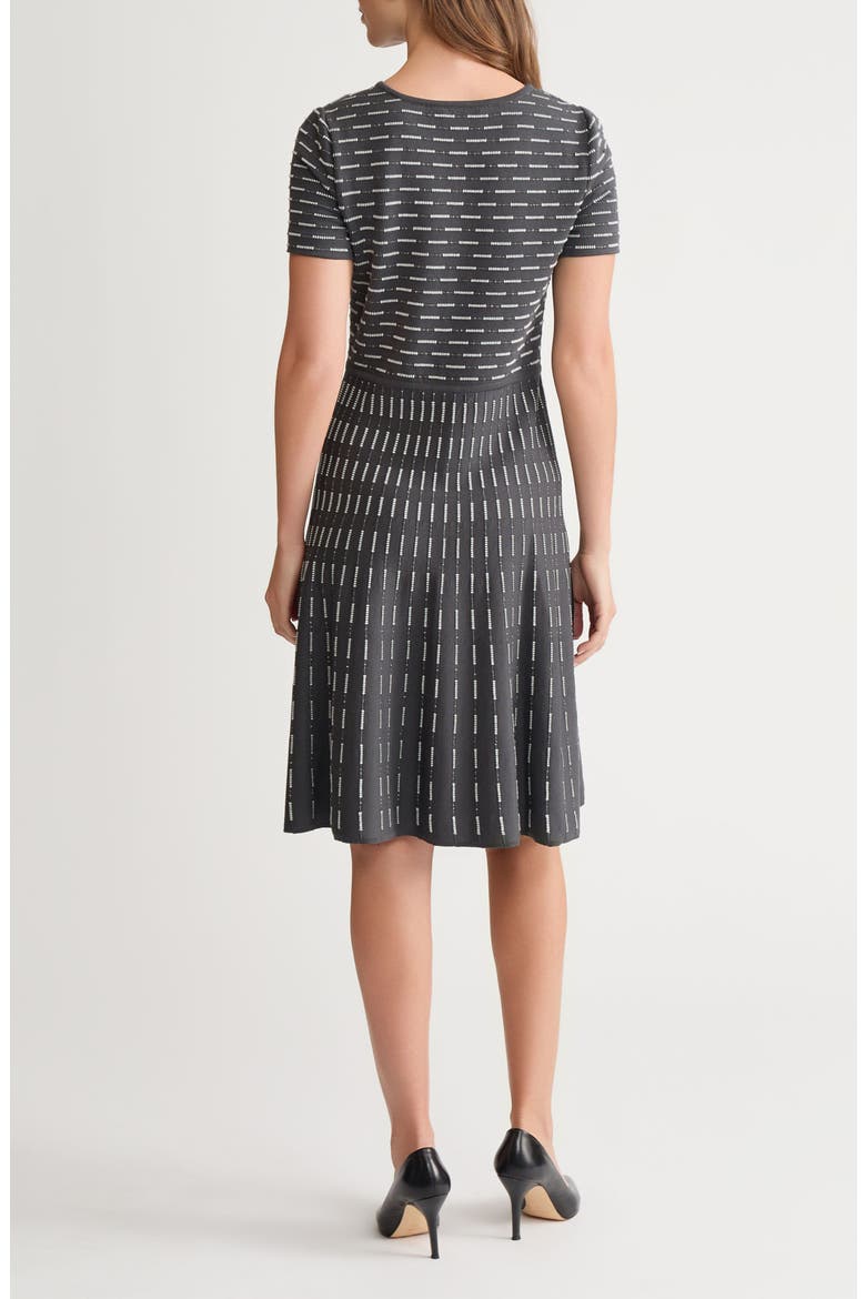 Digital Dash Short Sleeve Fit & Flare Dress, Alternate, color, GRANITE/ LUNAR ROCK