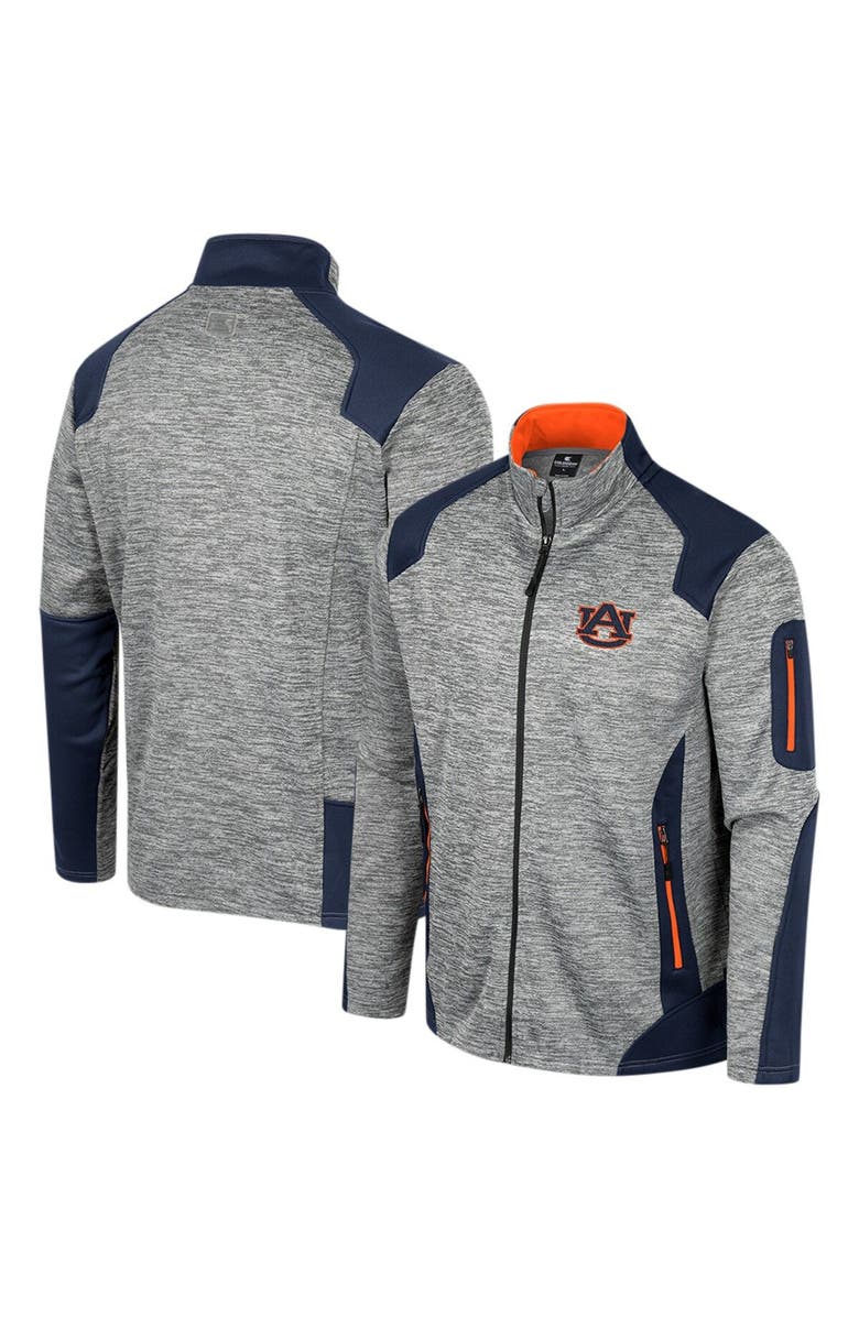 COLOSSEUM Men's Colosseum Gray Auburn Tigers Silberman Color Block Full-Zip Jacket, Main, color, 