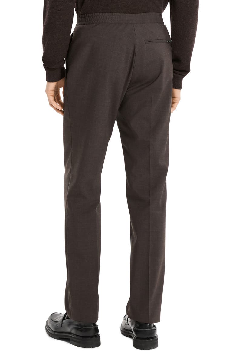 Theory Curtis Motion Wool Blend Pants, Alternate, color, Brownwood Melange