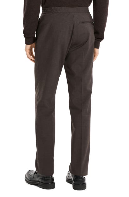 Theory Curtis Drawstring Pant In Motion Wool In Brown