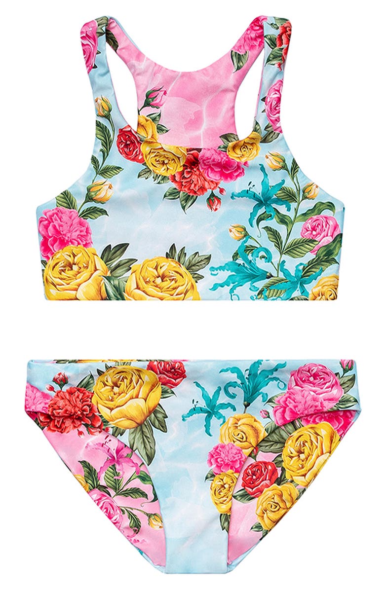 Agua Bendita Kids' Mirage Gianna Reversible Two-Piece Swimsuit, Alternate, color, Pink Multicolor