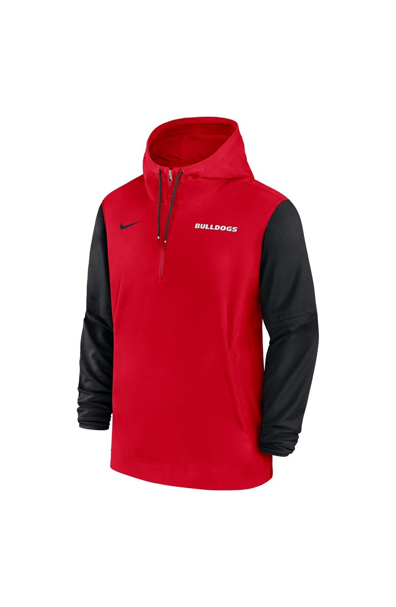 Nike Men's Nike Red Georgia Bulldogs 2024 Sideline Pregame Player Half-Zip Hoodie, Alternate, color, Red
