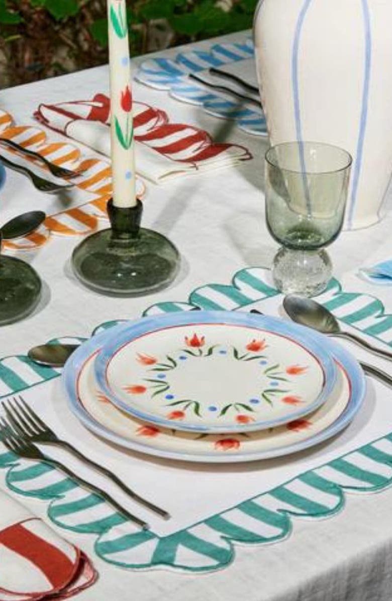 MISETTE Jardin Set of 4 Stripe Linen Napkins, Alternate, color, 