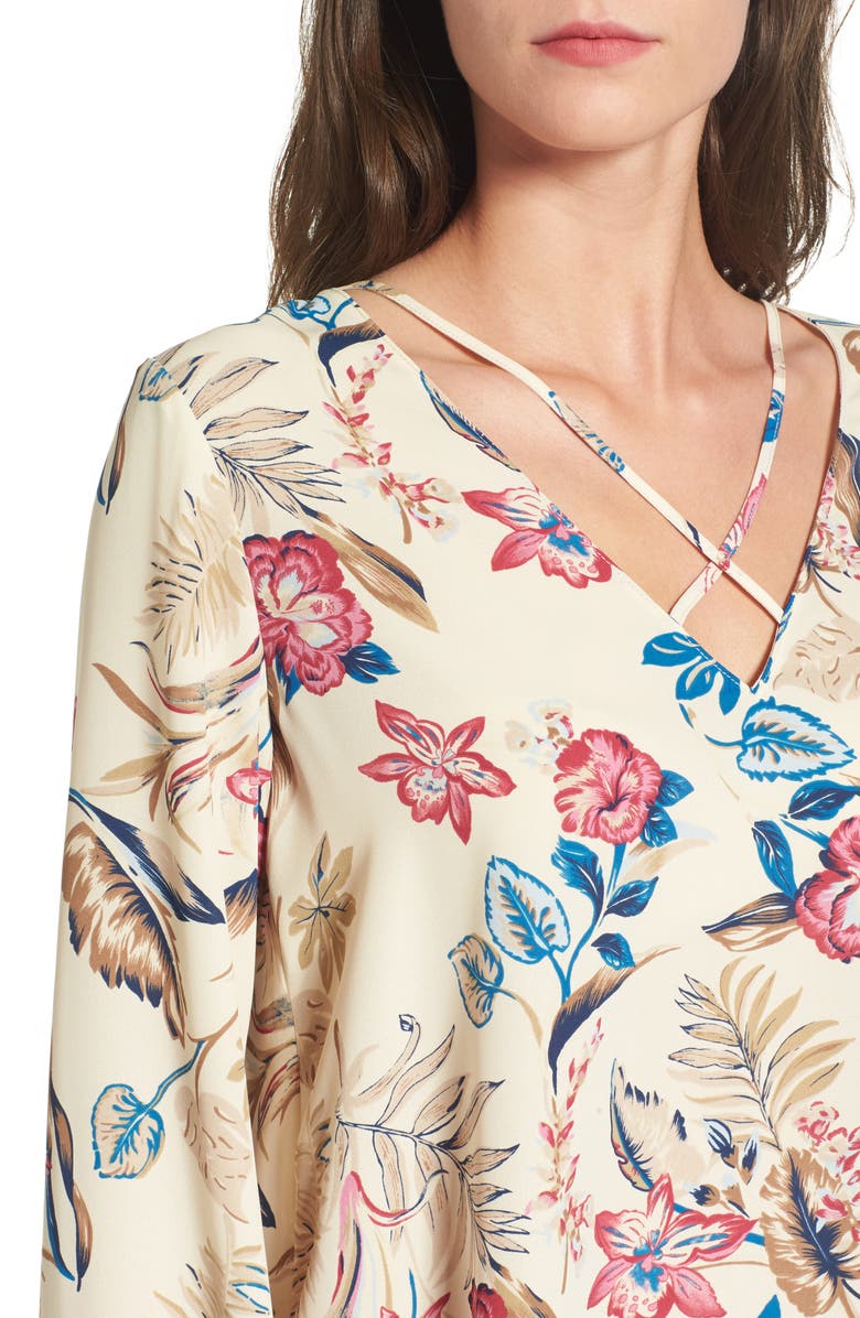 All in Favor Cross Front Blouse, Alternate, color, 