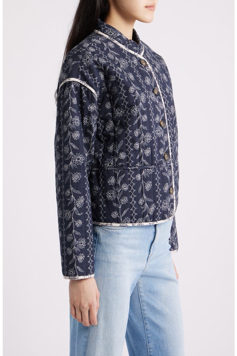 Ottomaquilt Floral Embroidered Jacket, Alternate, color, DARK WILDFLOWER