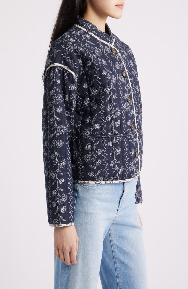 Ilse Jacobsen Ottomaquilt Floral Embroidered Jacket, Alternate, color, Dark Wildflower