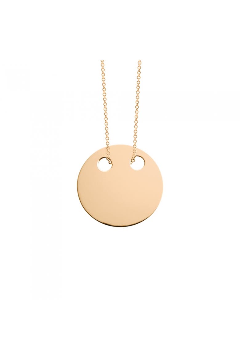 Mini Disc Necklace, Alternate, color, Plain Gold