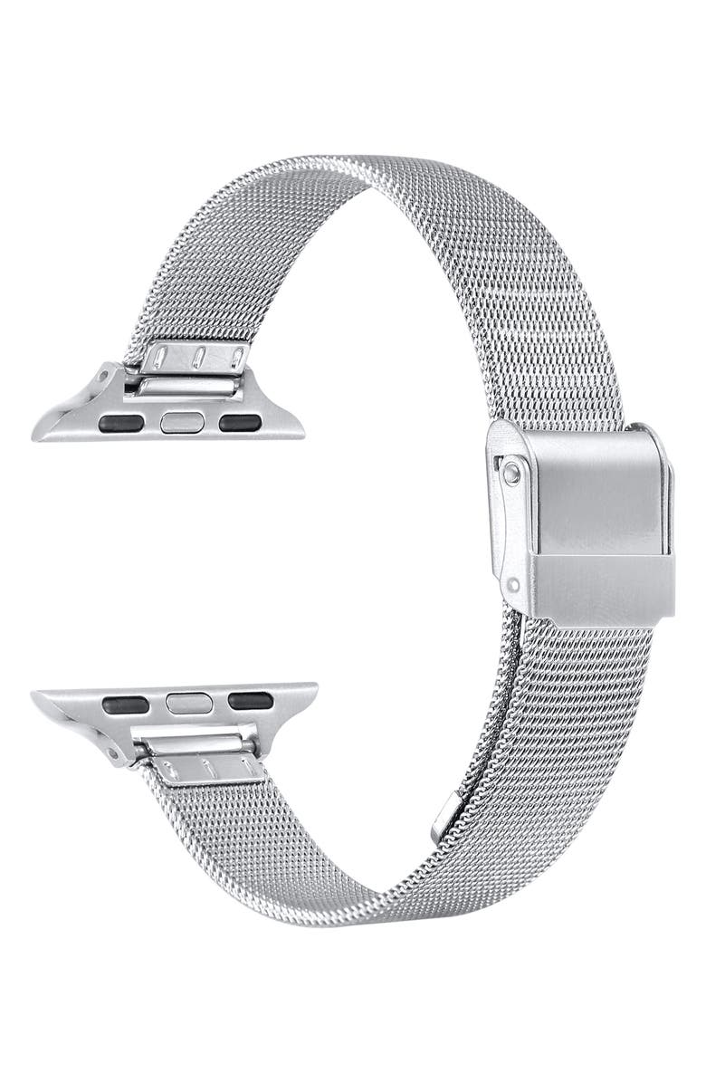 The Posh Tech Blake Stainless Steel Apple Watch<sup>®</sup> Watchband, Alternate, color, Silver