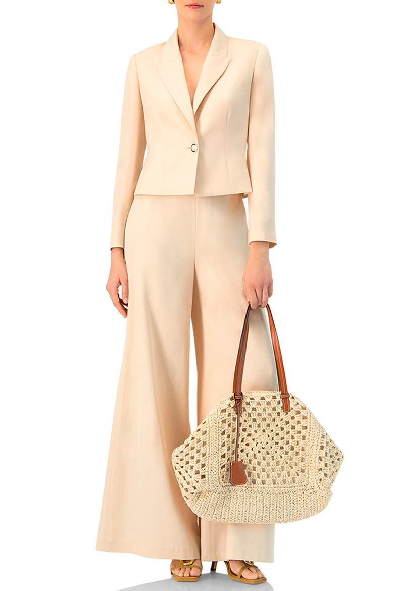 Wide-Leg Super Soft Pants with Broad Waistband, Alternate, color, Sand
