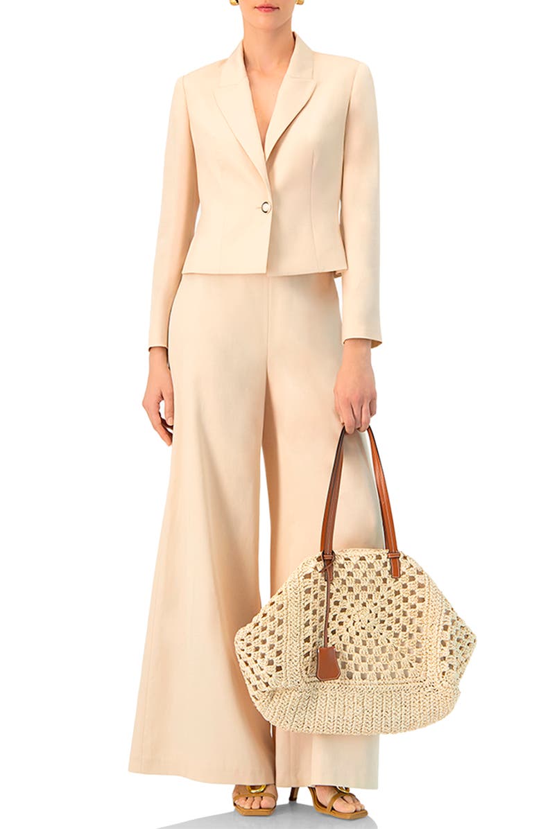 IVONNE Wide-Leg Super Soft Pants with Broad Waistband, Alternate, color, Sand