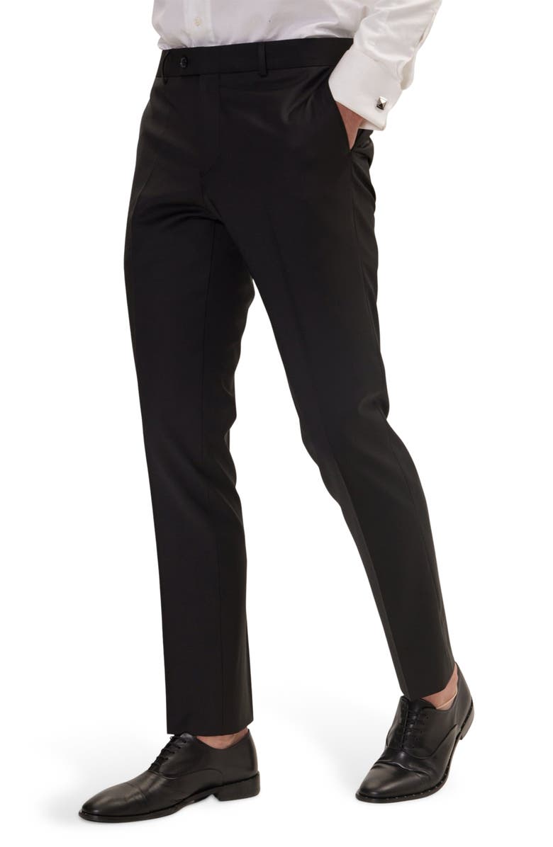 RON TOMSON Super 120S Merino Wool Tuxedo, Alternate, color, Jet Black