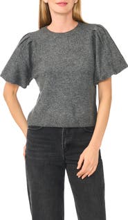 CeCe Puff Sleeve Crewneck Sweater