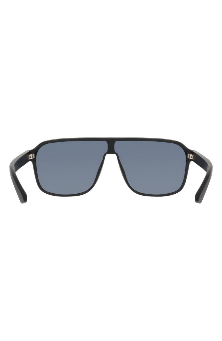 Nike Vintage Flyer 64mm Shield Sunglasses, Alternate, color, Matte Black / Grey