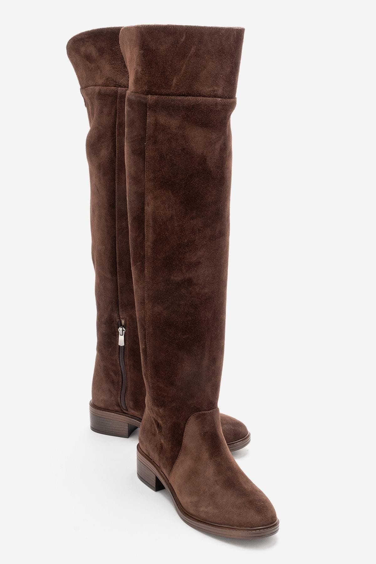 Brown Suede Leather