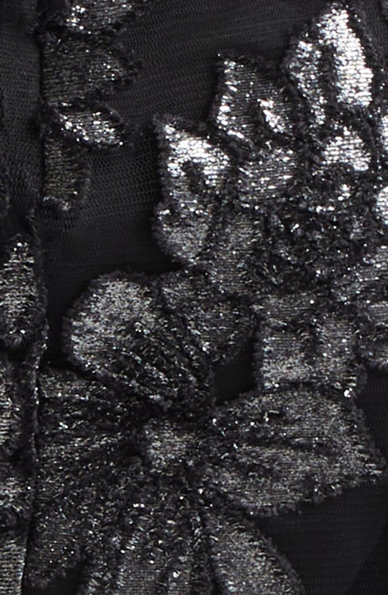 Ramy Brook Hackett Metallic Floral Halter Minidress, Alternate, color, Gunmetal Flower