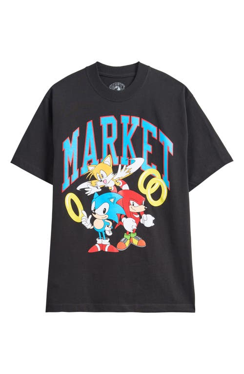 Market X Sonic The Hedgehodge Logo Graphic T-shirt In Black