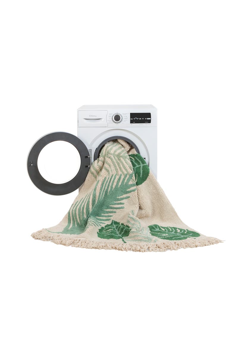 Lorena Canals Washable Rug Tropical Green, Alternate, color, Natural, Green, Medium Green