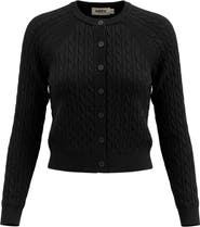 Index Cable Knit Raglan Sleeve Button Front Cardigan