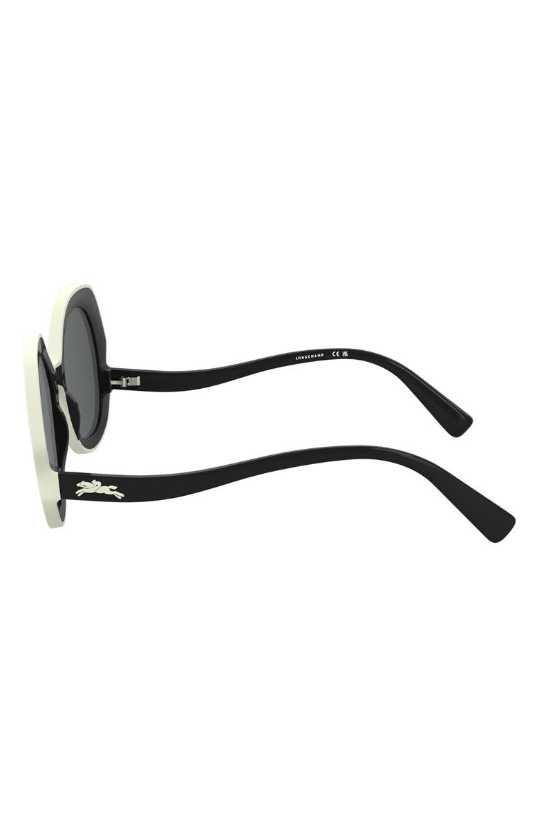 Longchamp 52mm Oval Sunglasses, Alternate, color, Dark Grey/ Black