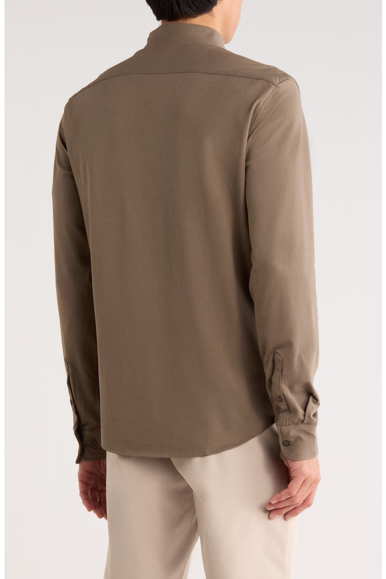 Long Sleeve Piqué Button-Down Shirt, Alternate, color, OLIVE GREEN