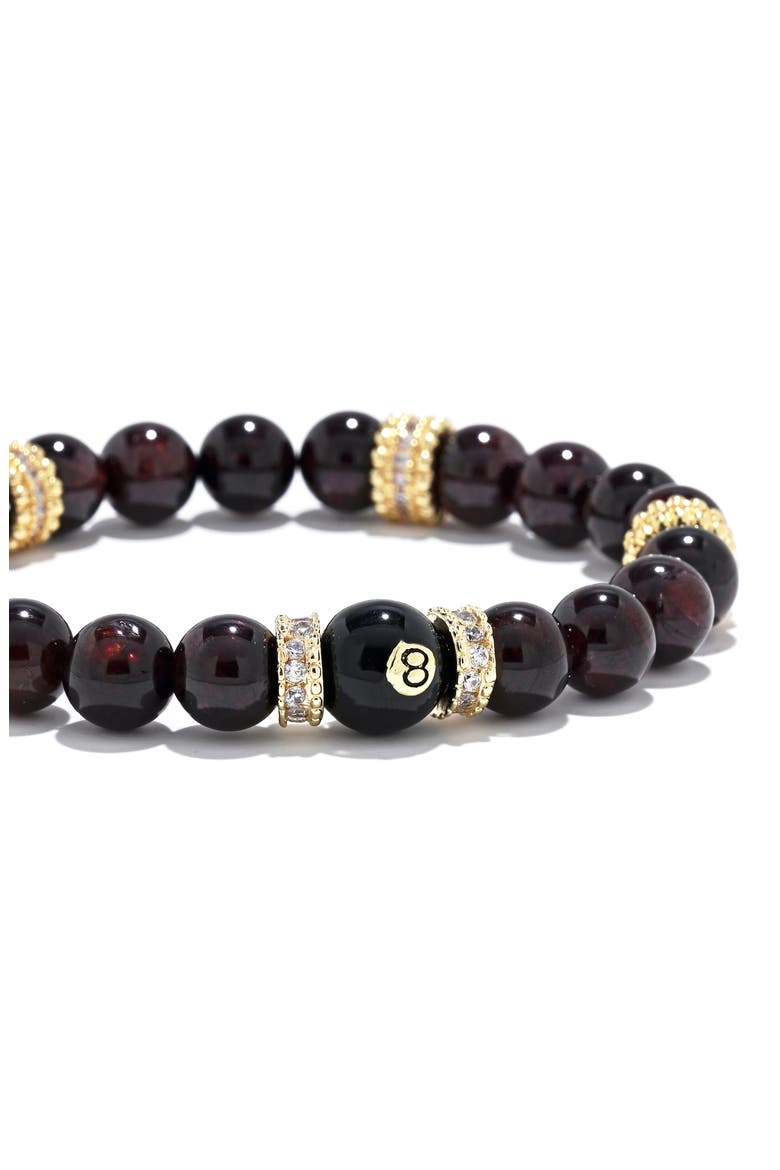 8 Ball Head Pavé Beaded Stretch Bracelet, Alternate, color, GOLD
