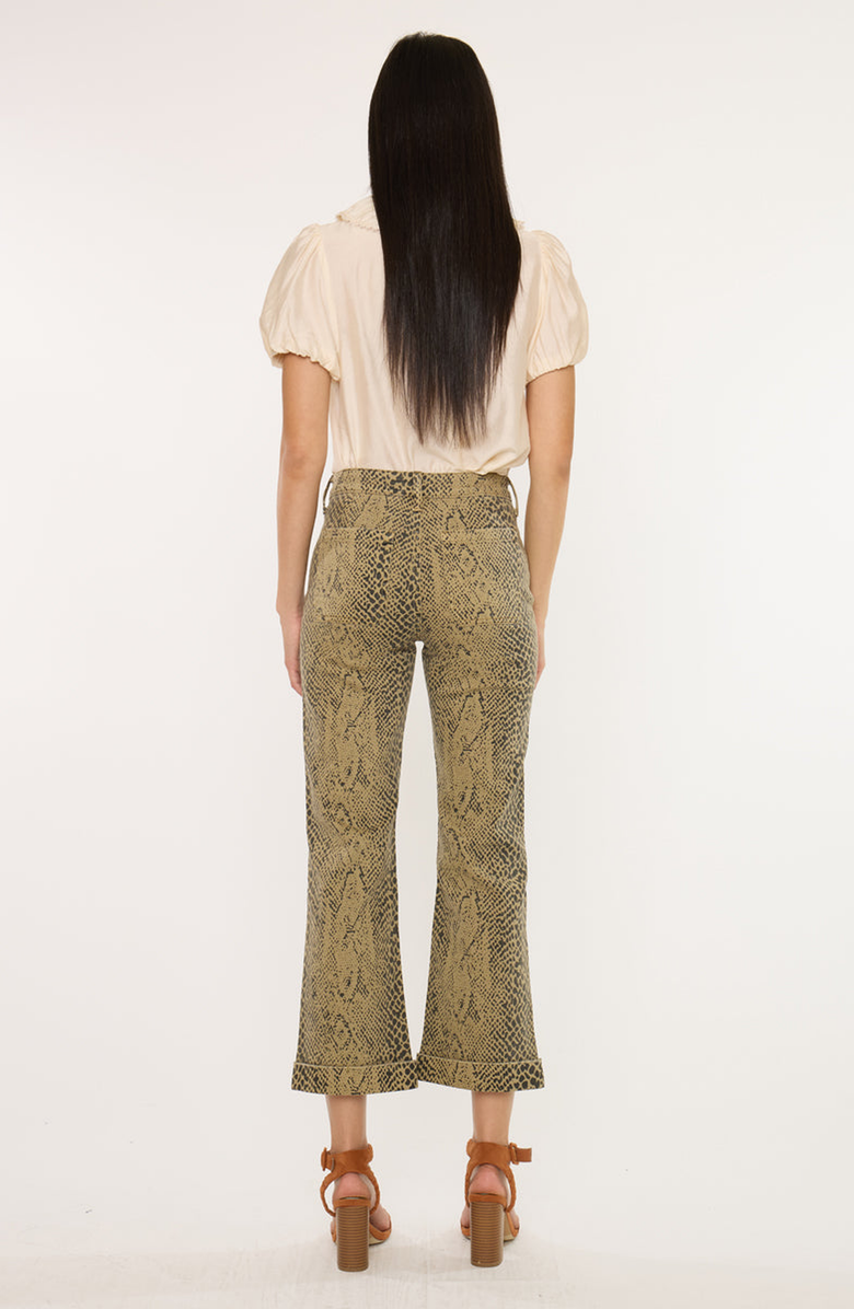 KanCan Natalie High Rise Crop Flare Jeans, Alternate, color, Python Print