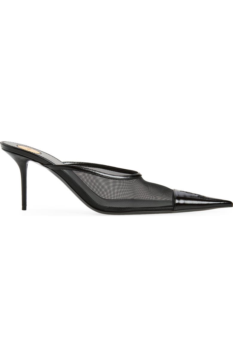 Saint Laurent Renee Pointed Toe Mule, Alternate, color, Nero/ Nero