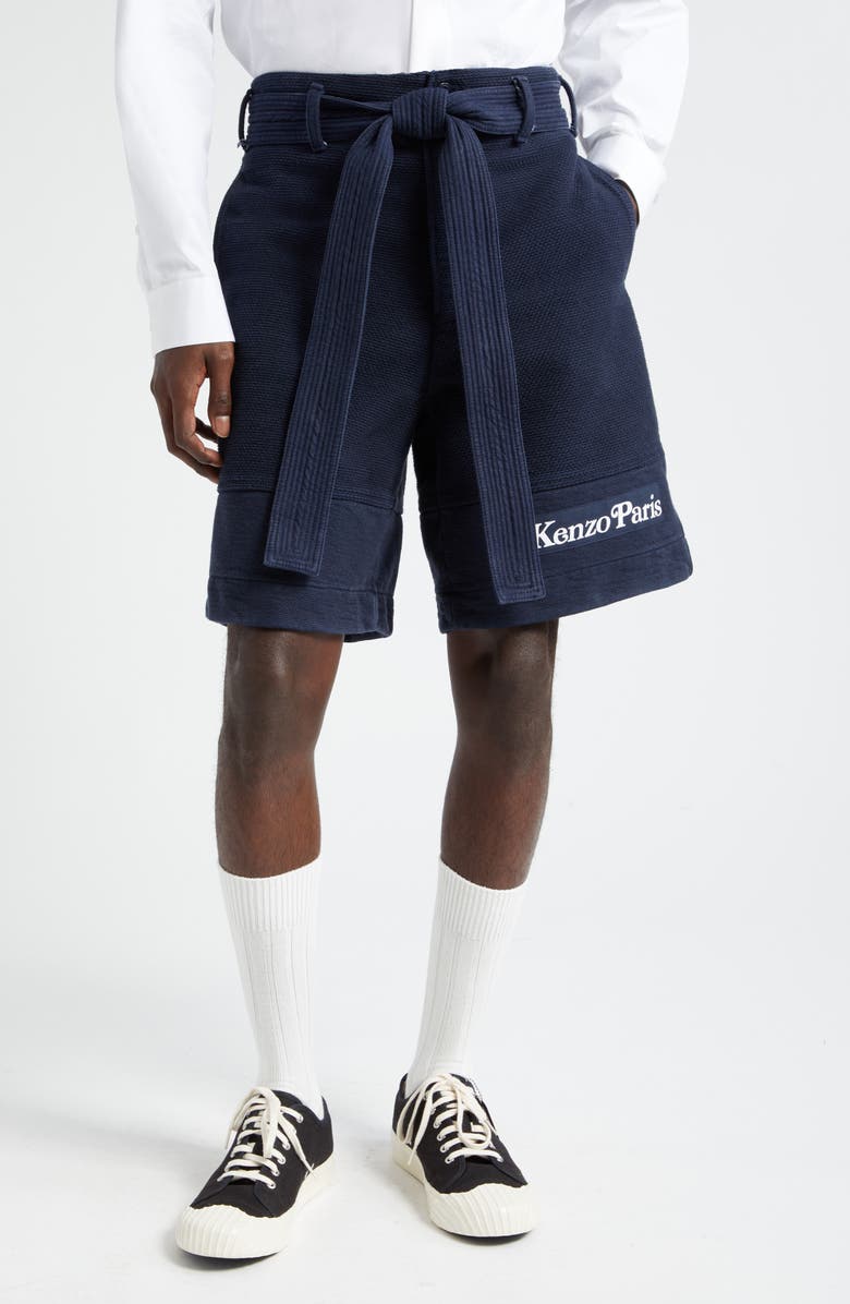 KENZO Verdy Logo Cotton Judo Shorts, Main, color, 