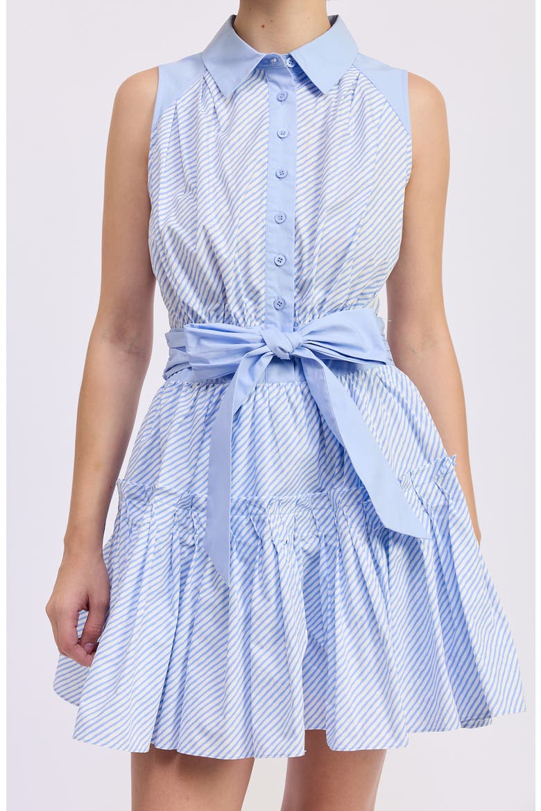 Christabel Stripe Cotton Fit & Flare Shirtdress, Alternate, color, LIGHT BLUE WHITE