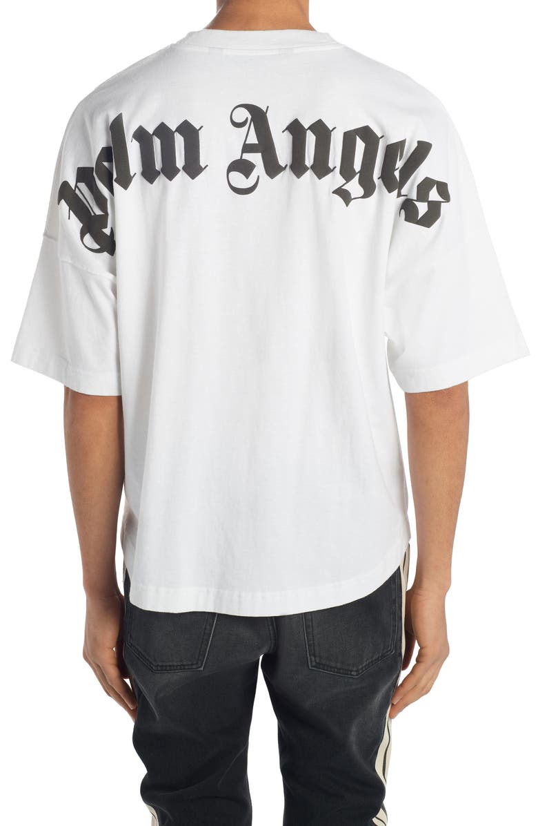 Palm Angels Logo Graphic Tee, Alternate, color, White Black