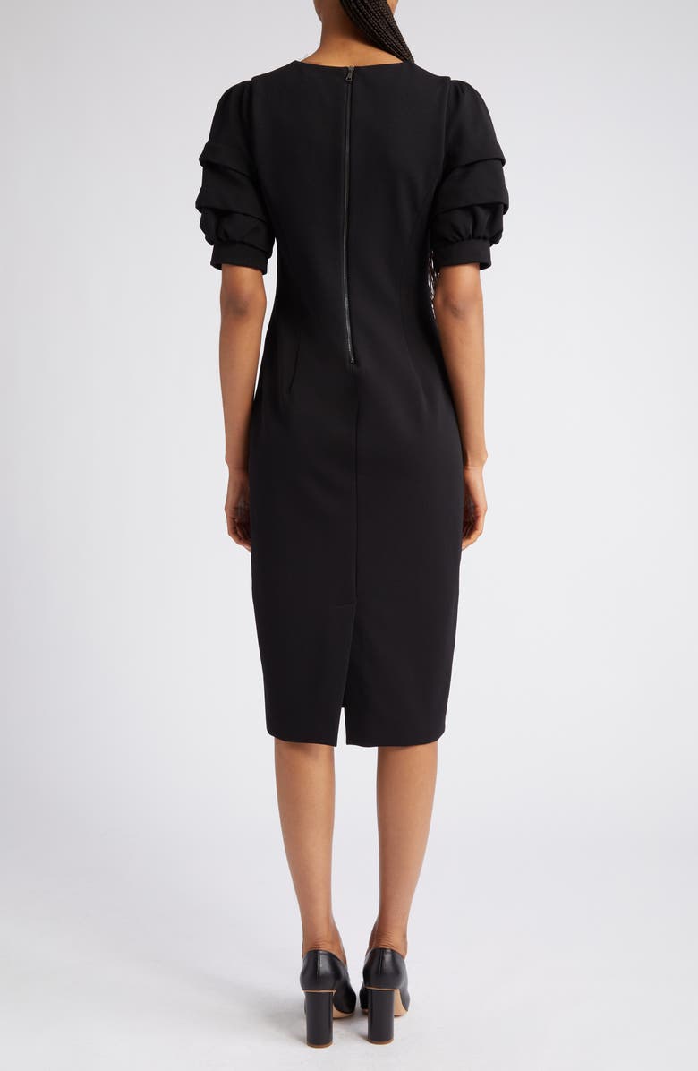 Max Mara Peonie Puff Sleeve Twill Jersey Dress, Alternate, color, 