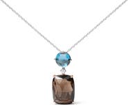 Haus of Brilliance 18K Gold Diamond Accent Topaz Quartz Dangle Pendant Necklace