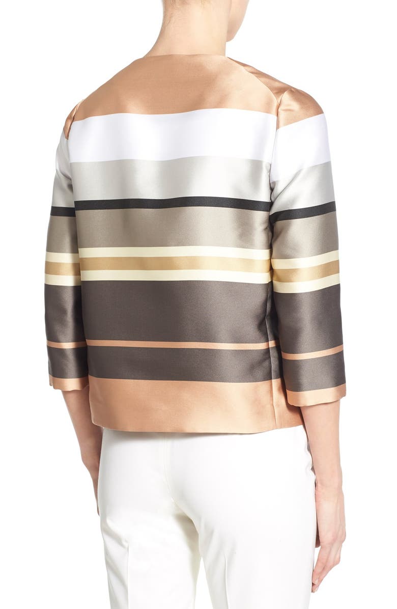 Lafayette 148 New York 'Leo' Stripe Collarless Jacket, Alternate, color,