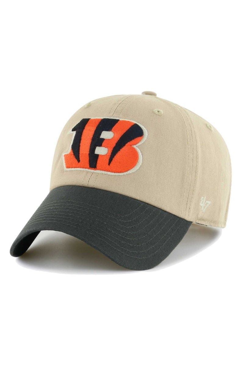 '47 Men's '47 Khaki/Black Cincinnati Bengals Ashford Clean Up Adjustable Hat, Alternate, color, Khaki