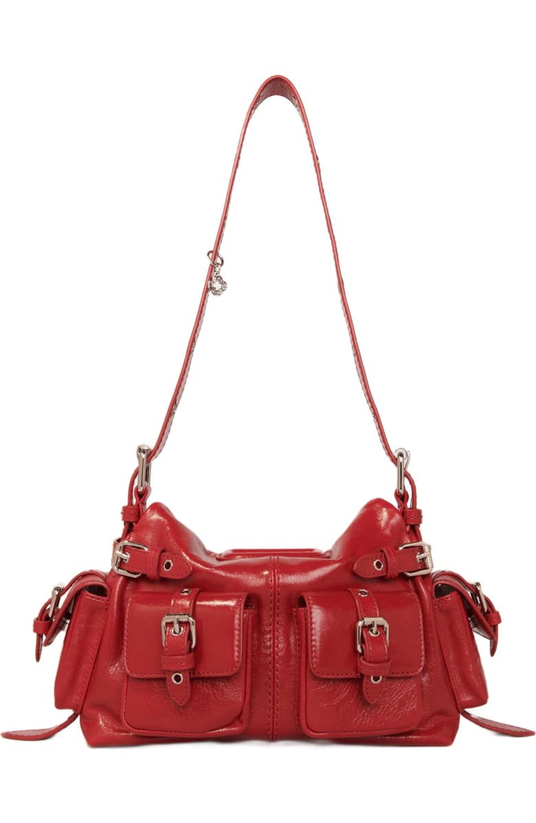maje Miss M Mini cargo leather bag, Alternate, color,